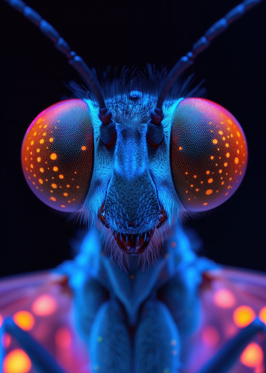'Insects in neon' Poster, picture, metal print, paint by Artsynth ...