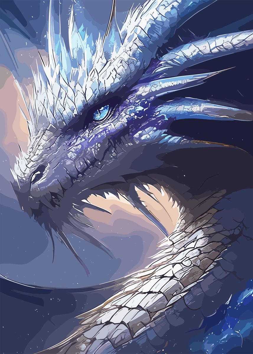 Fanth 'Dragon Portrait' Poster, picture, metal print, paint by Fanth | Displate