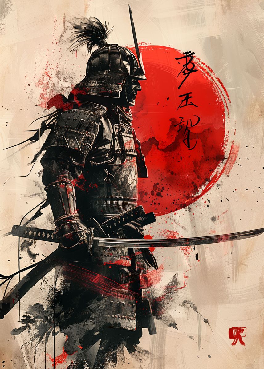 'samurai Warrior' Poster, Picture, Metal Print, Paint By Omega Fauna 