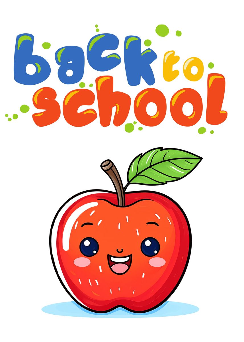 'back to school apple ' Poster, picture, metal print, paint by noer ...