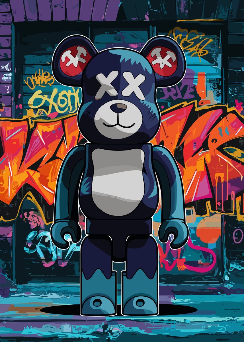 'Graffiti Bearbrick' Poster, picture, metal print, paint by Boon Edgar ...