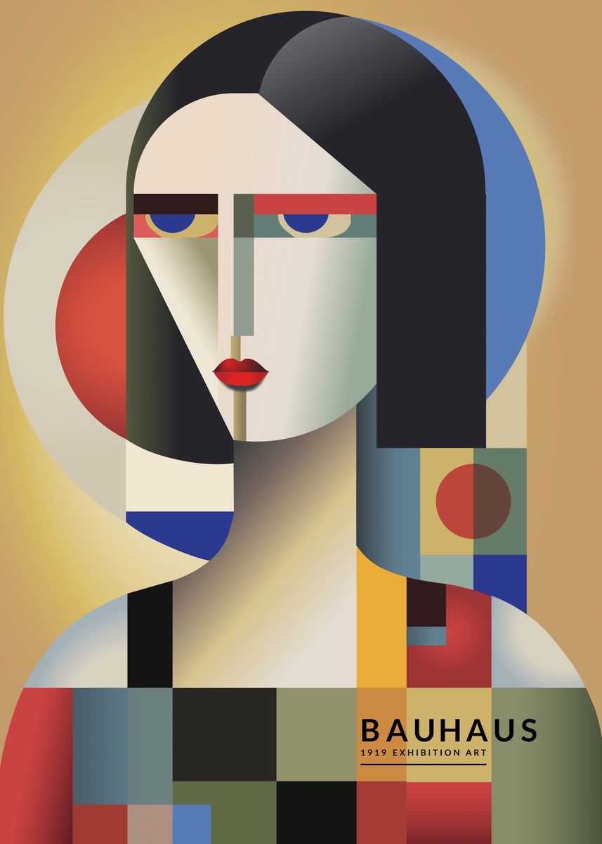 BAUHAUS WOMAN Poster Picture Metal Print Paint By POP ART WORLD bauhaus-woman-poster-picture-metal-print-paint-by-pop-art-world