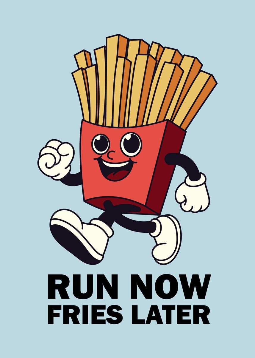 Fry Fun 'Fries Fun Run' Poster, picture, metal print, paint by taofik ...