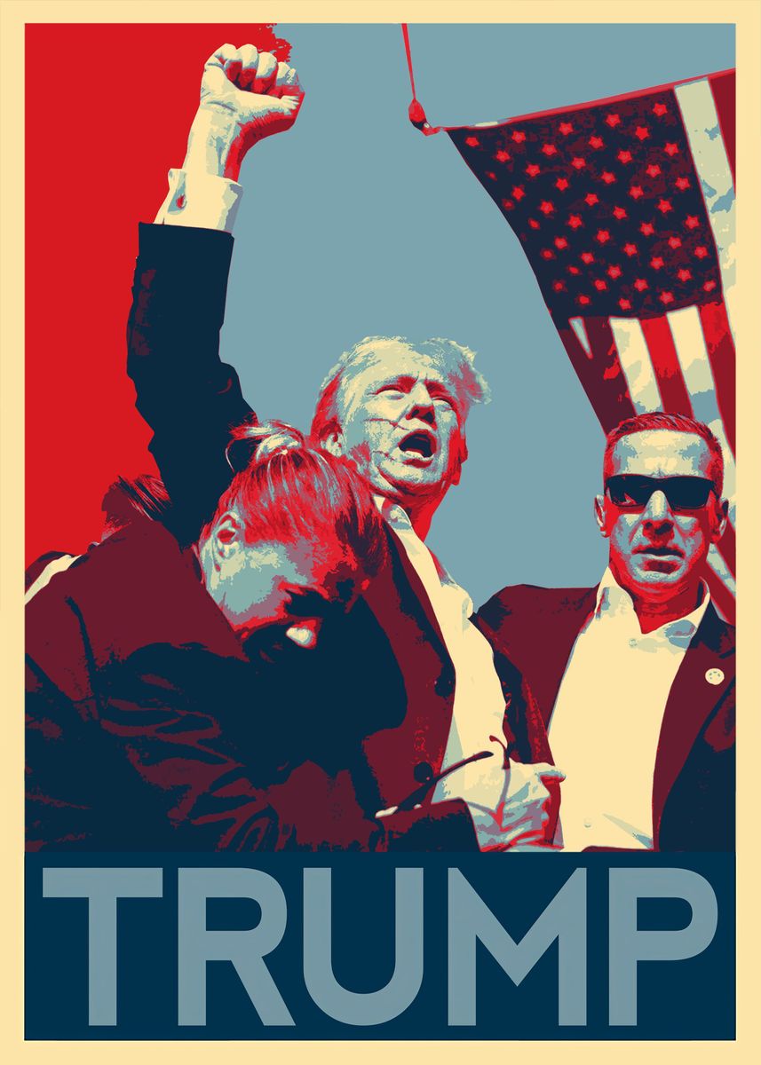 'President Donald Trump' Poster, picture, metal print, paint by Nick ...