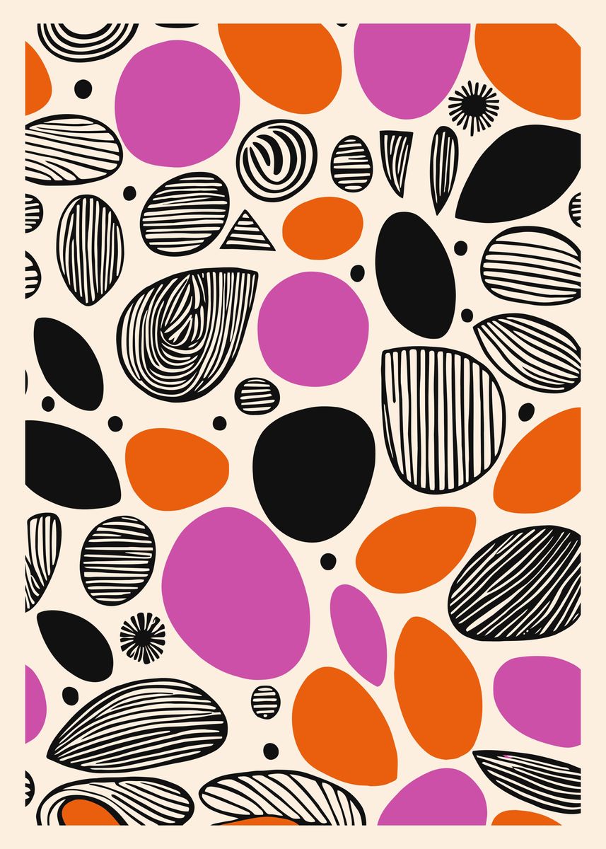 'Magenta Orange Design' Poster, picture, metal print, paint by ...