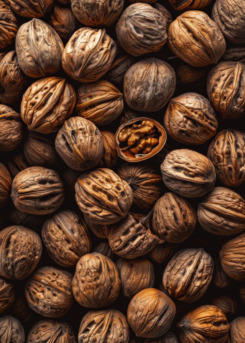 'Textures Walnuts Art' Poster, picture, metal print, paint by Omarific ...