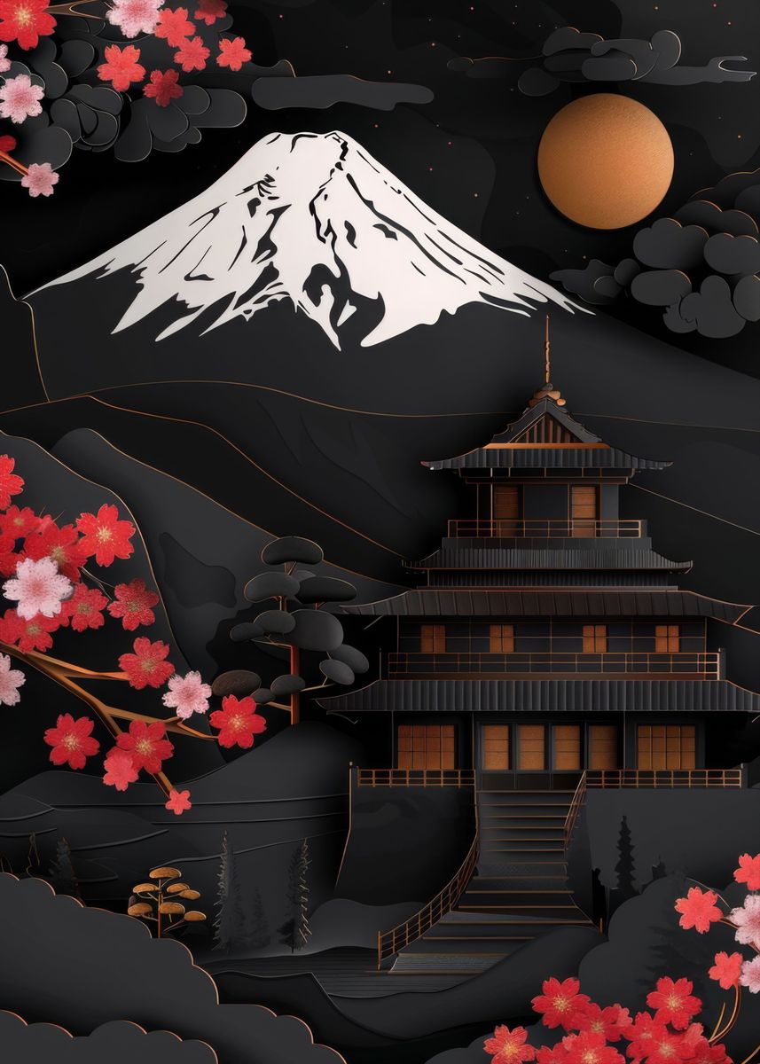 'Mountain Dojo' Poster, picture, metal print, paint by Kai Tanaka ...