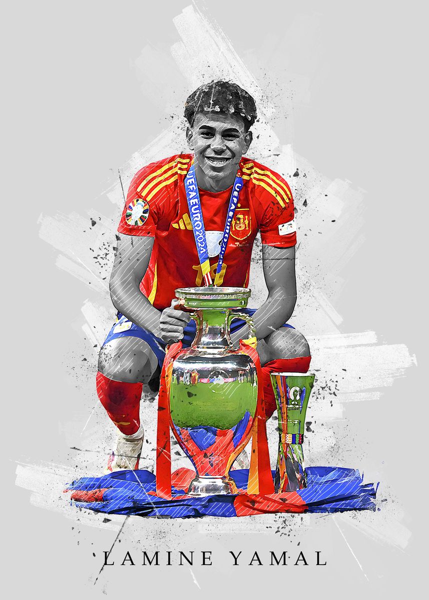 Yamal Rasmlar 'lamine yamal soccer' Poster, picture, metal print, paint by Joanne ...