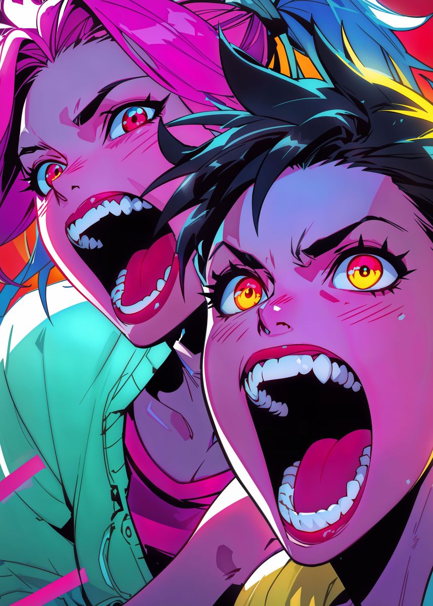 'Neon Fury' Poster, picture, metal print, paint by Lukasz Kobylka ...