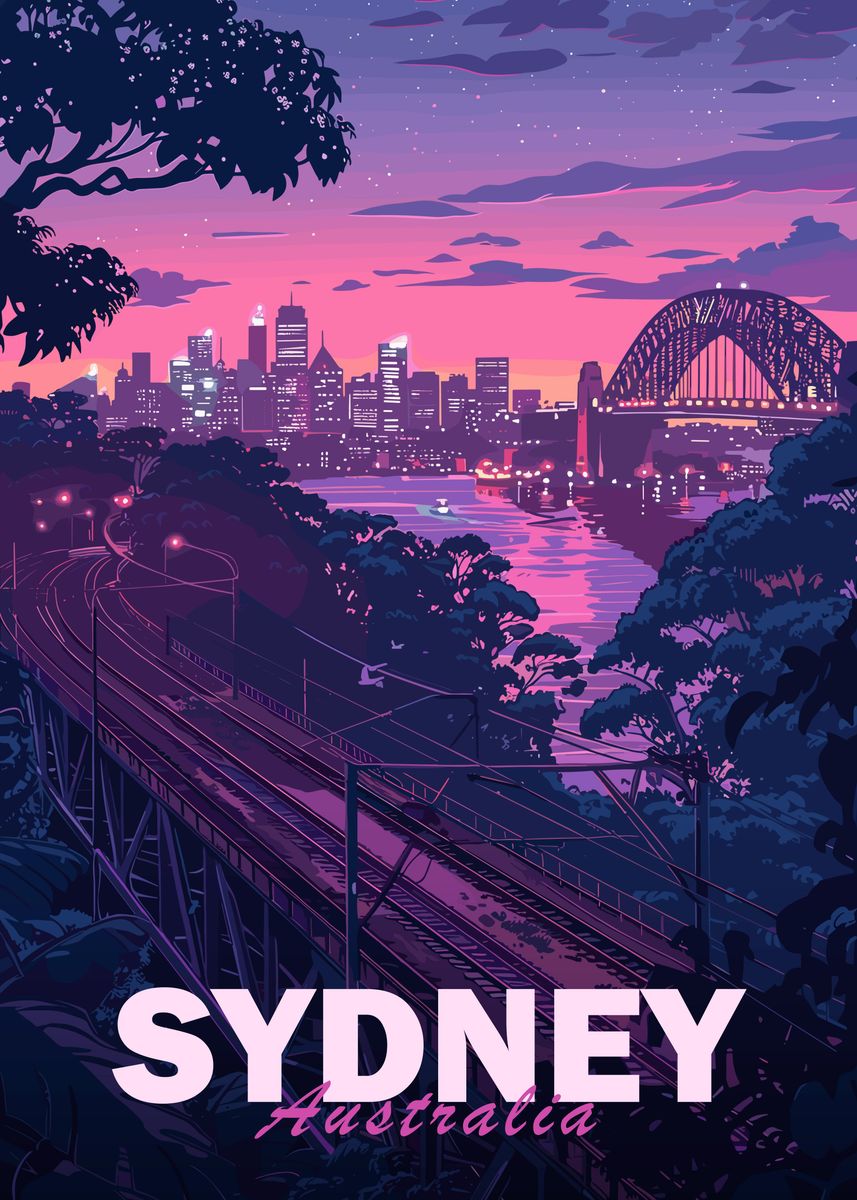 'Aesthetic Sydney City' Poster, picture, metal print, paint by Adam ...