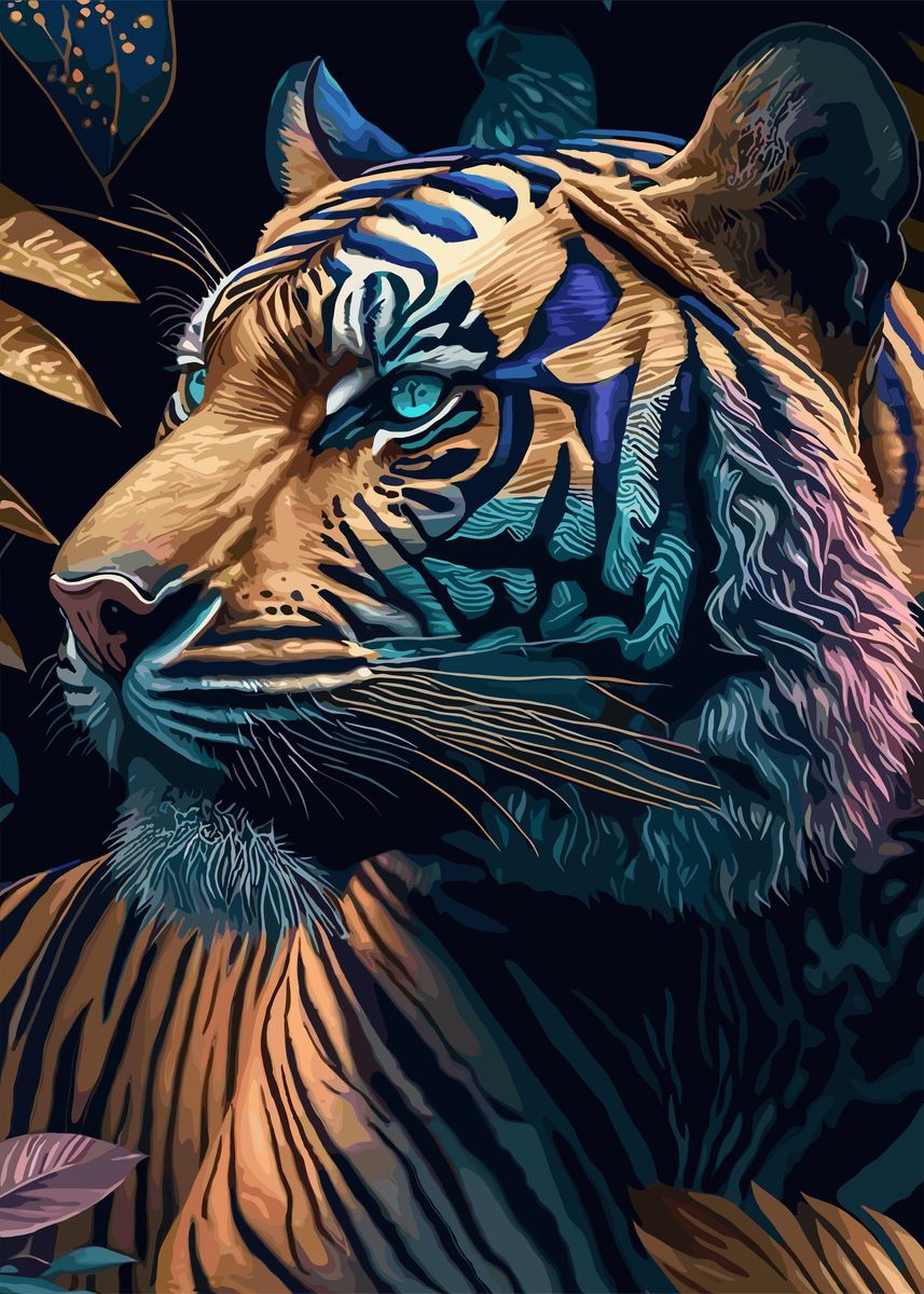 Fanth 'Tiger Forest' Poster, picture, metal print, paint by Fanth | Displate