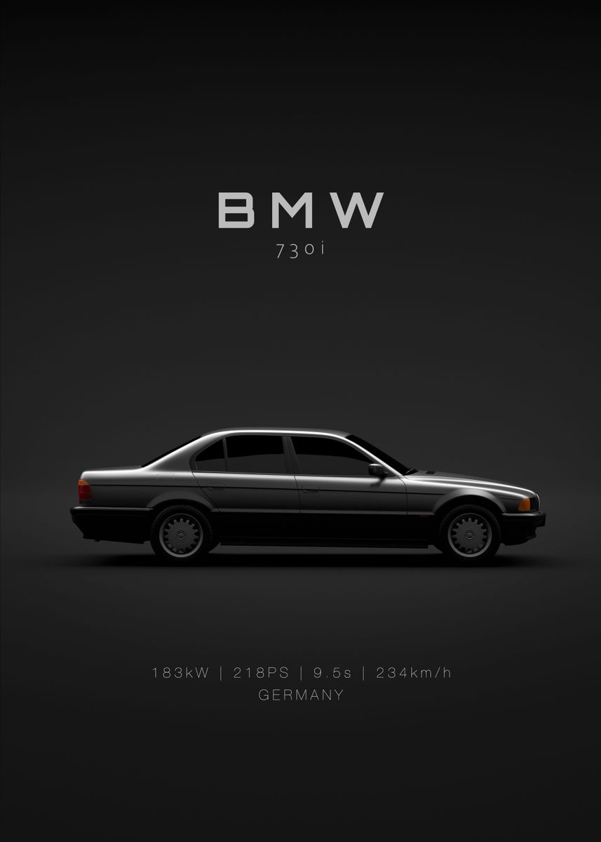 'BMW 7 Series E38 1994 Spec' Poster, picture, metal print, paint by 21 ...