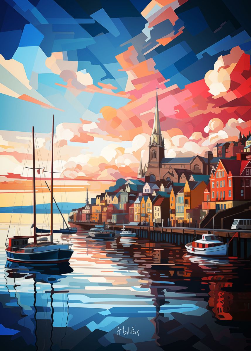 'Halifax Oil Painting' Poster, picture, metal print, paint by Mehdi ...