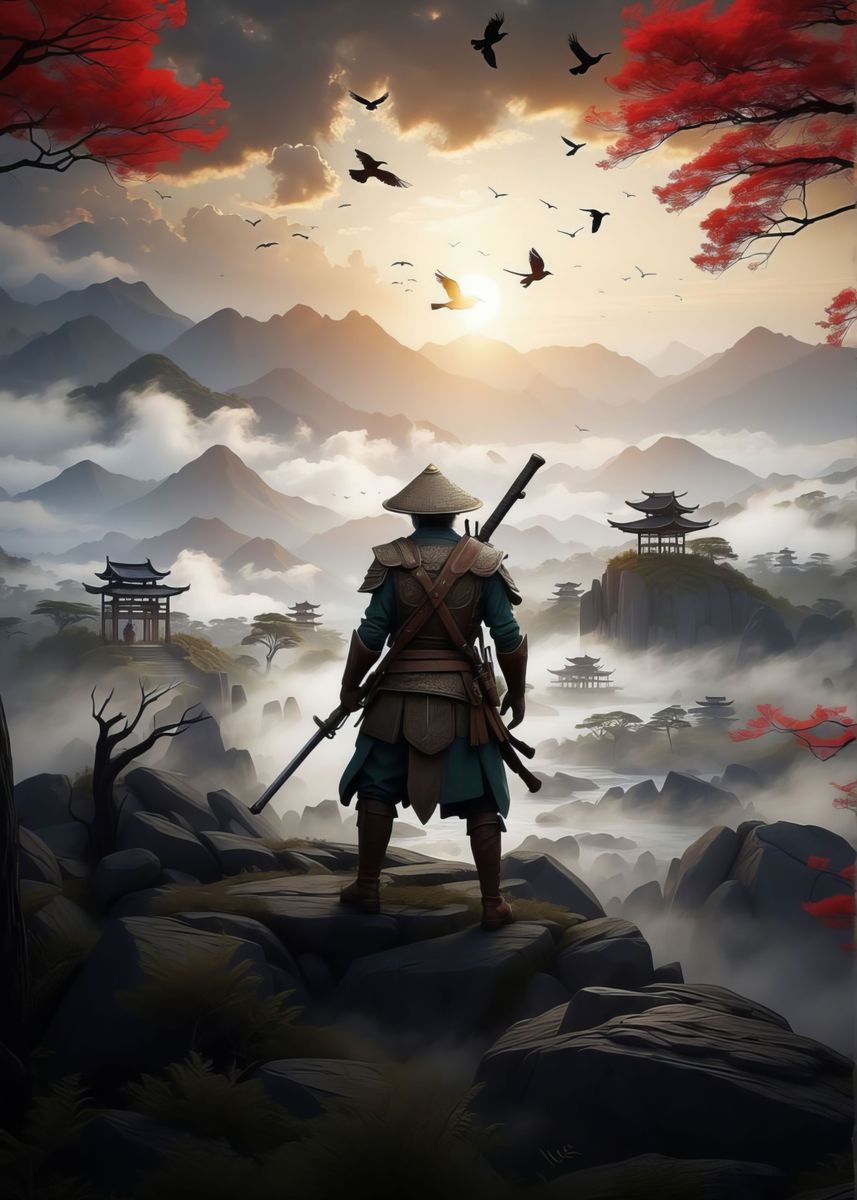 'Samurai Tsushima Sekiro' Poster, picture, metal print, paint by Red ...