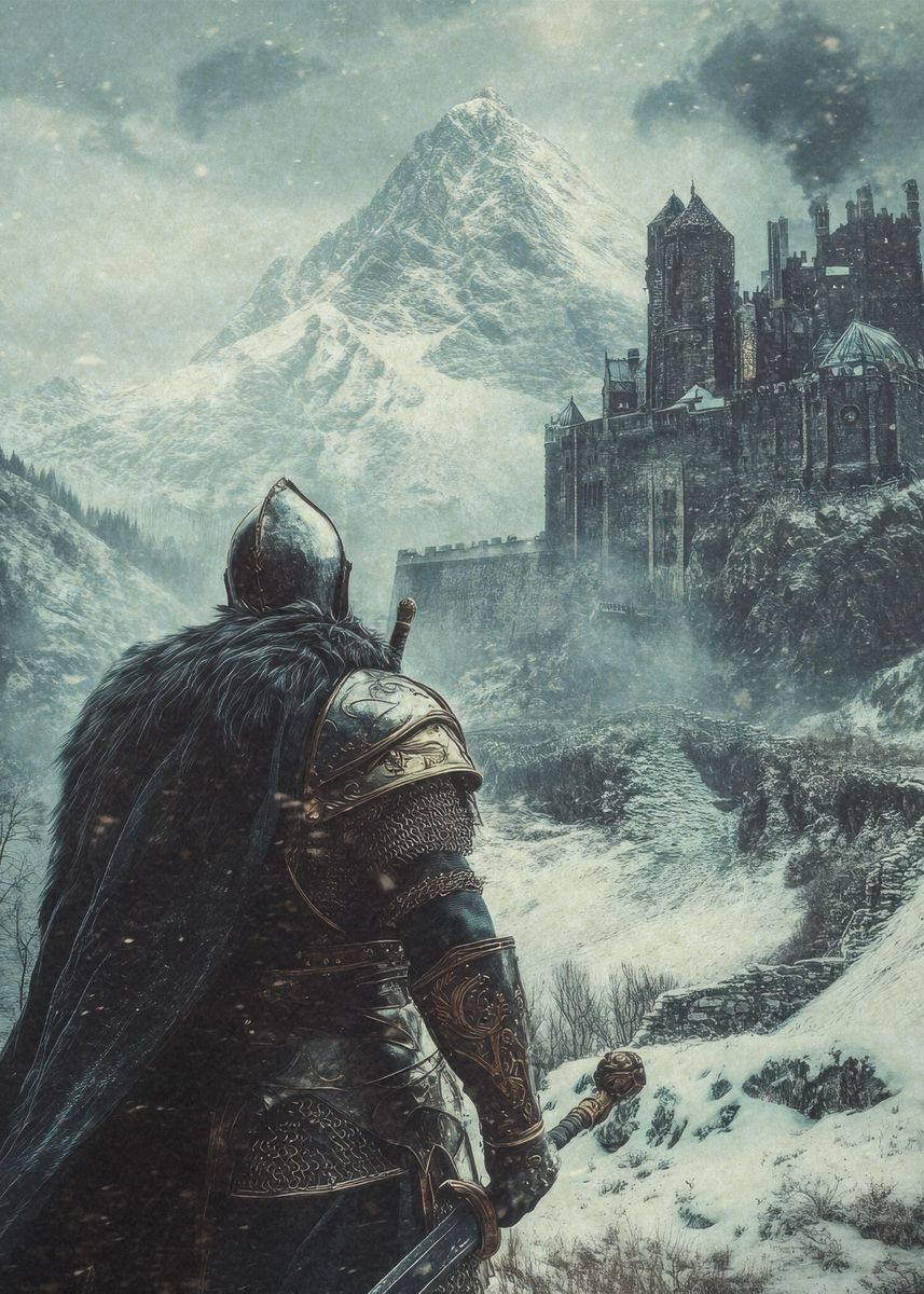 'Medieval Castle Landscape' Poster, picture, metal print, paint by ...