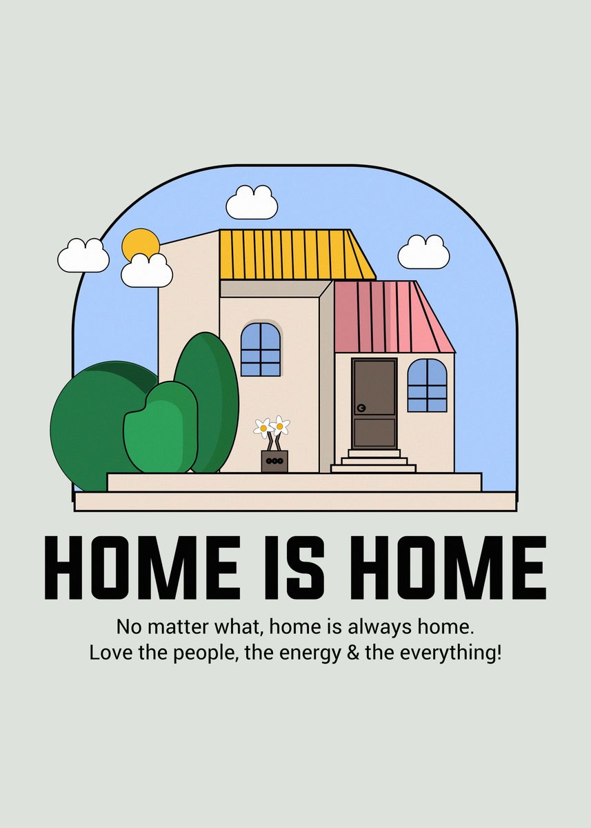 'Home is Home Artwork' Poster, picture, metal print, paint by Felipe ...