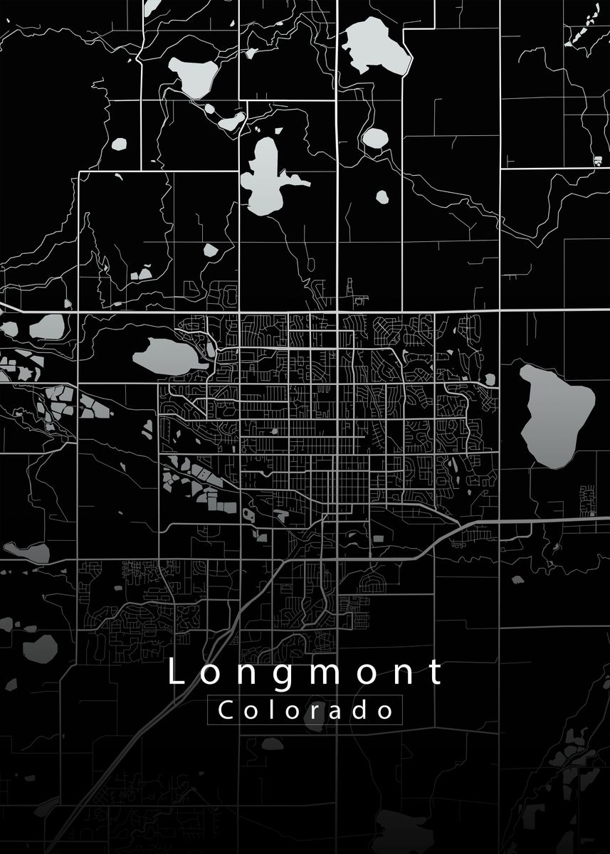 'Longmont Colorado City Map' Poster, picture, metal print, paint by ...