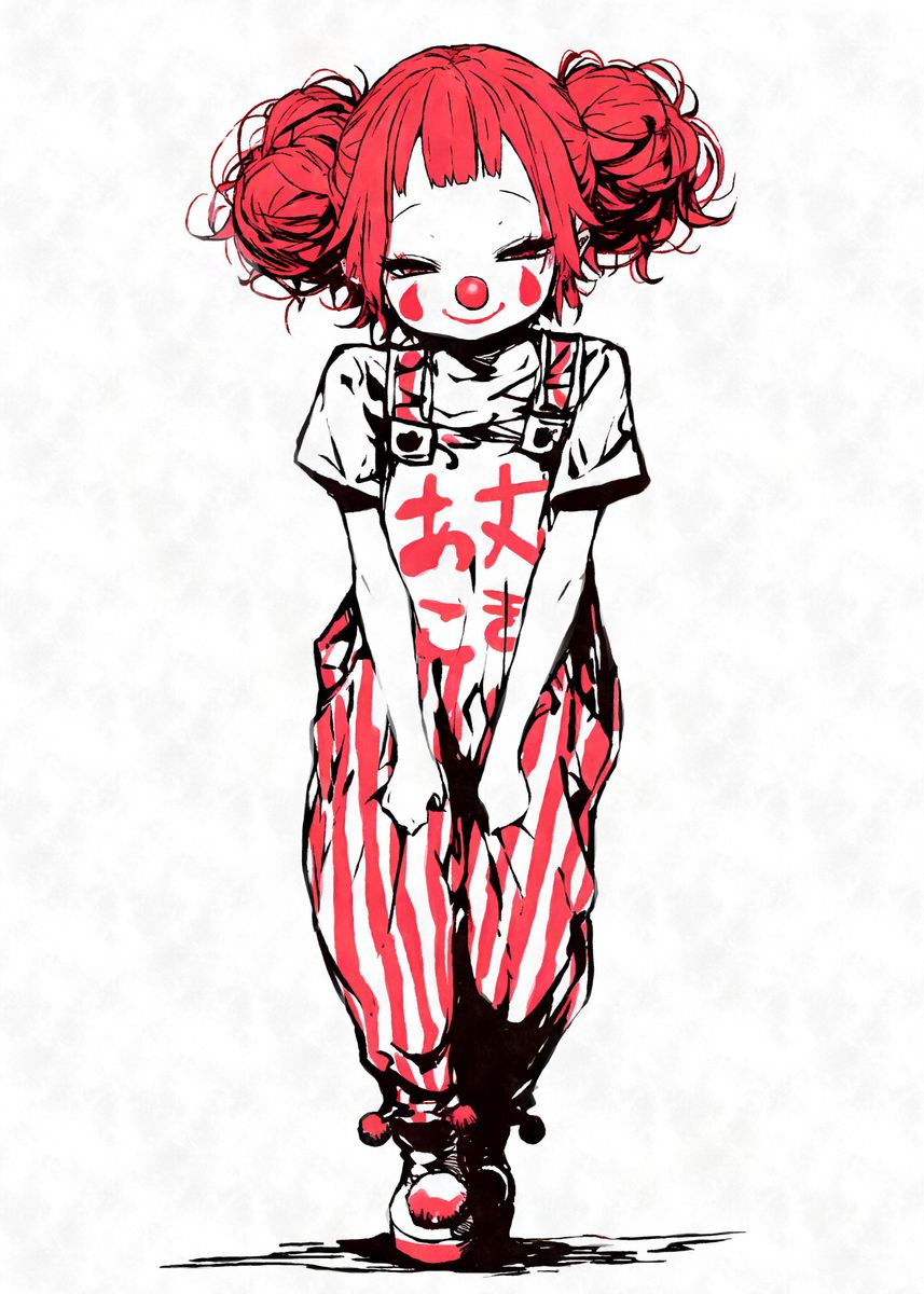 'Clussy Anime Clown Girl' Poster, picture, metal print, paint by Masaki ...