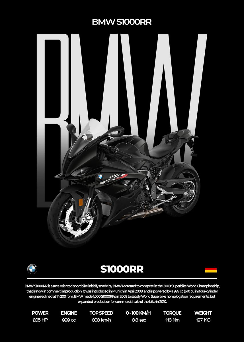'BMW S1000RR' Poster, picture, metal print, paint by Conceptual ...
