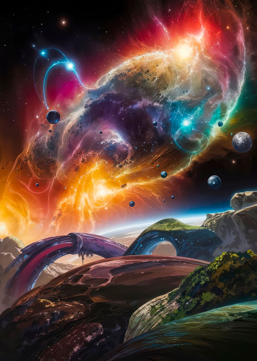 'Galactic Horizon' Poster, picture, metal print, paint by James Garcia ...