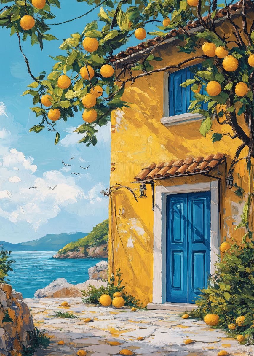 'aesthetic house painting' Poster, picture, metal print, paint by Mari