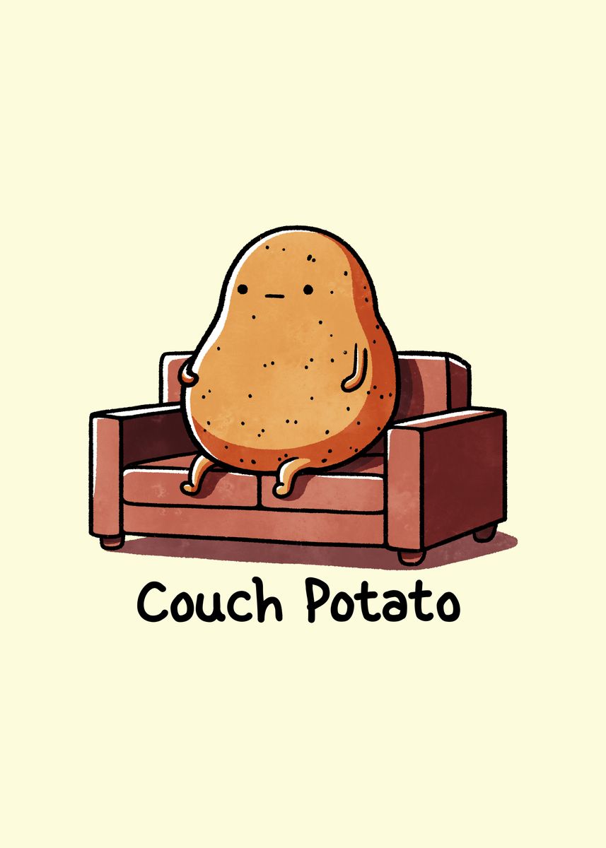 'Couch Potato Illustration' Poster, picture, metal print, paint by ...