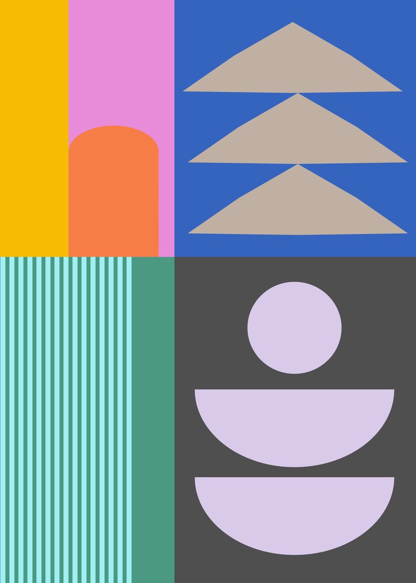 'Modern Abstract Geometric Shapes – Bold Minimalist Color Blocks ...