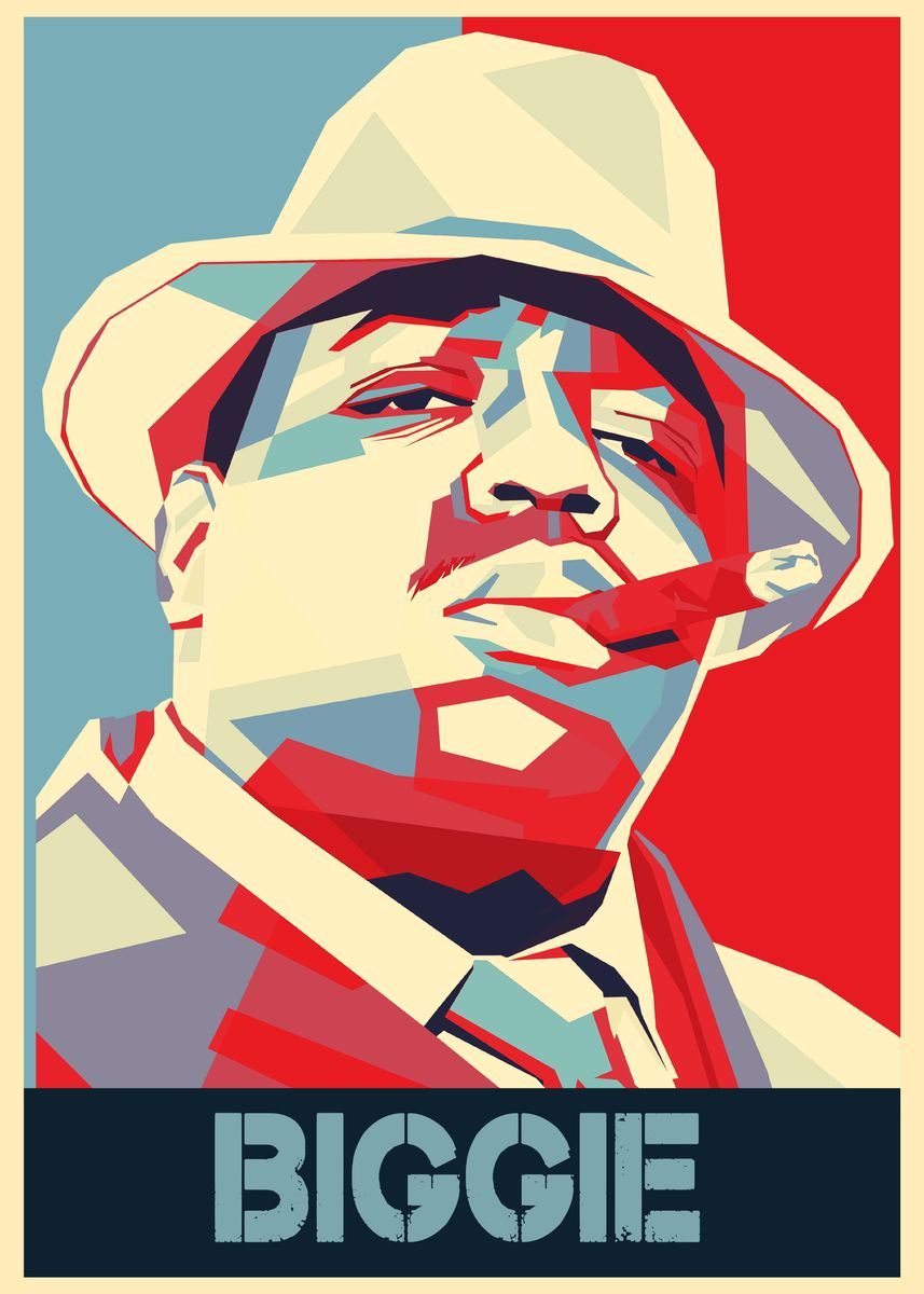 Biggie Poster Rapper 'Biggie Smalls Pop Art Poster' Poster, picture, metal print, paint by ...