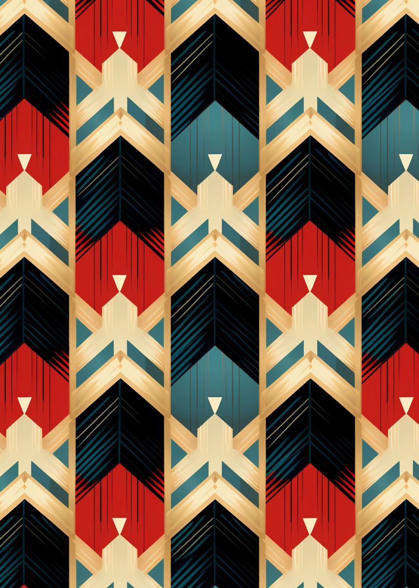 'Geometric Pattern' Poster, picture, metal print, paint by M Q Graphic ...