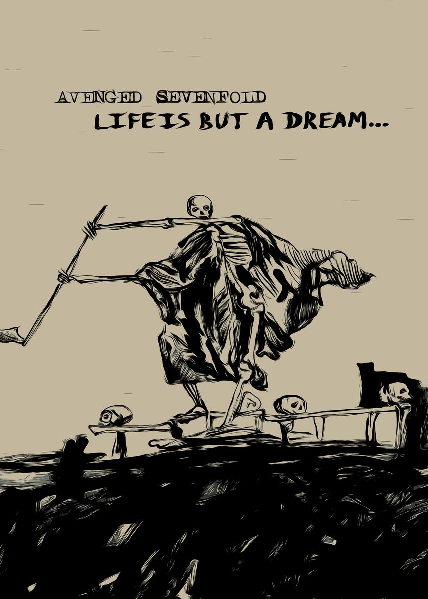 'Avenged Sevenfold Life is But a Dream' Poster, picture, metal print ...