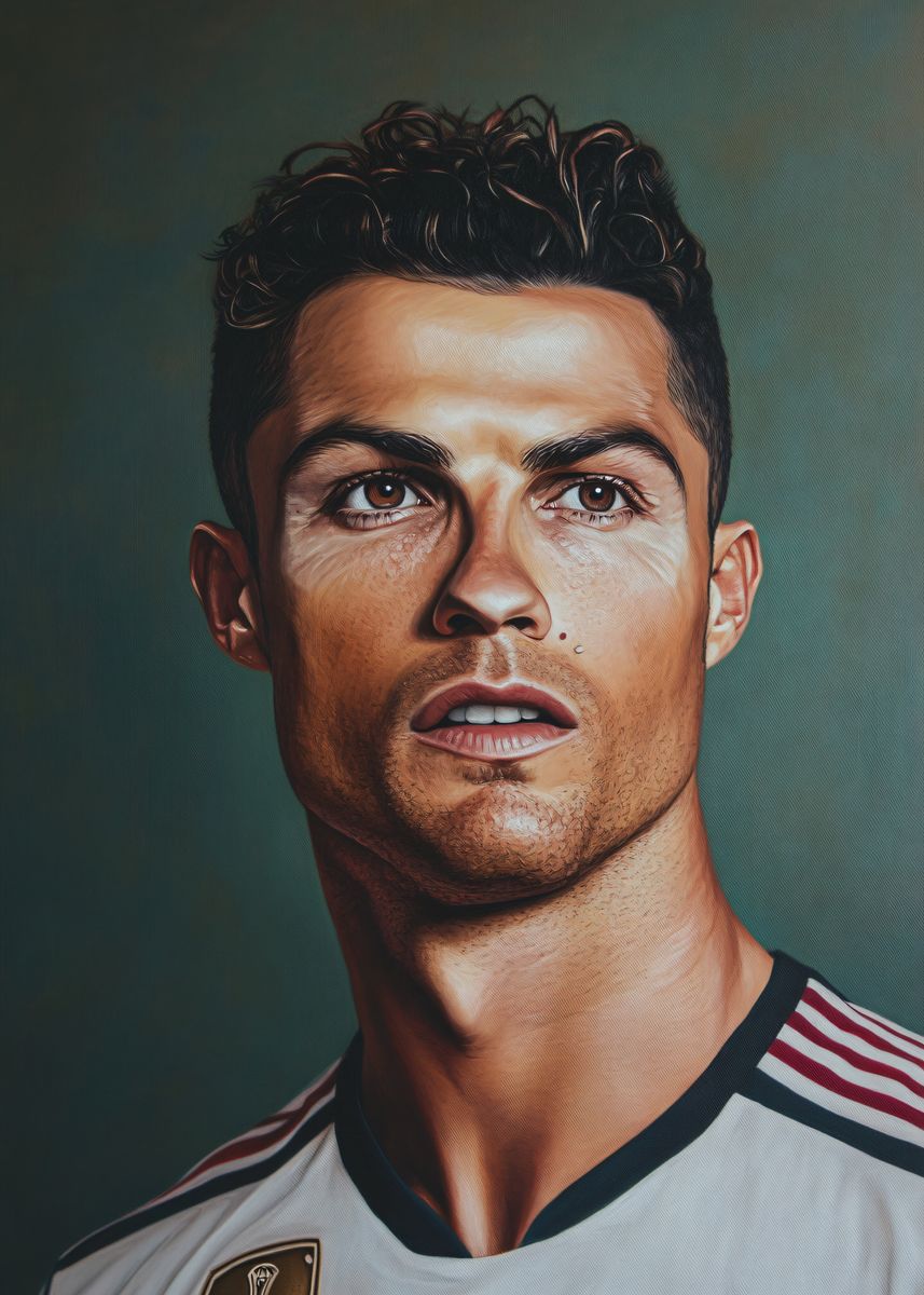 'Cristiano Ronaldo Portrait' Poster, picture, metal print, paint by ...