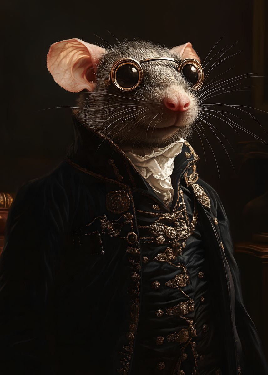 'Funny Rat in Formal Attire' Poster, picture, metal print, paint by ...