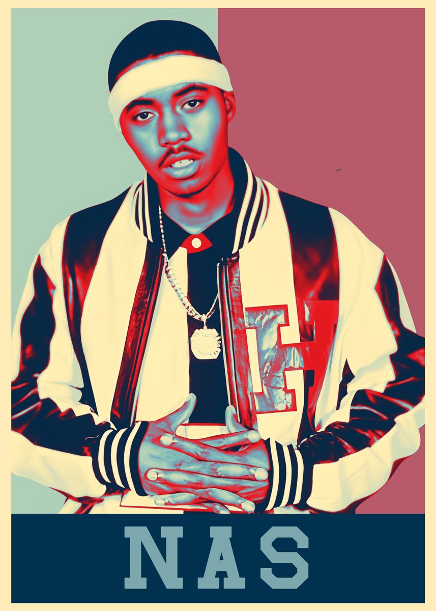 'NAS Rapper' Poster, picture, metal print, paint by CLOVE STUDIO | Displate