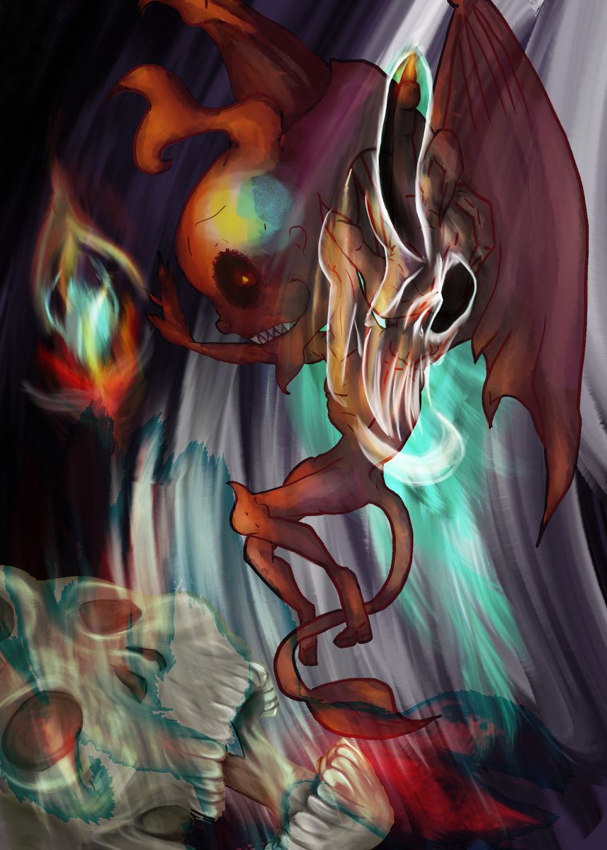 'Spooky Imp' Poster, picture, metal print, paint by Renellia SF | Displate
