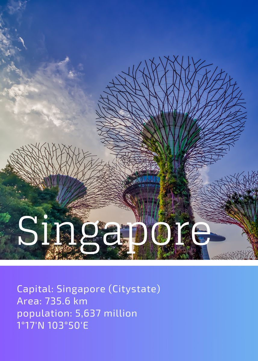 'Singapore Gardens by the Bay' Poster, picture, metal print, paint by