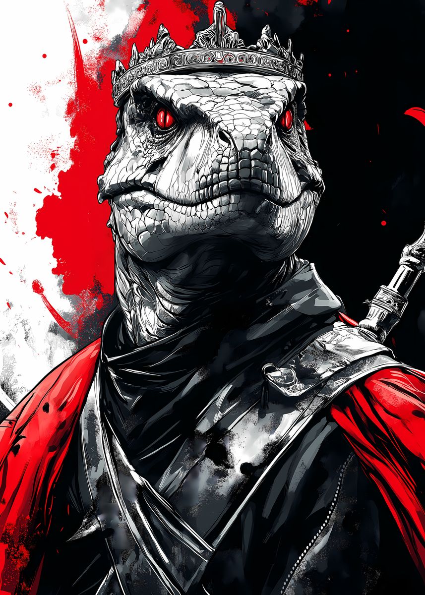 'Raptor T-rex Dinosaur King' Poster, picture, metal print, paint by ...