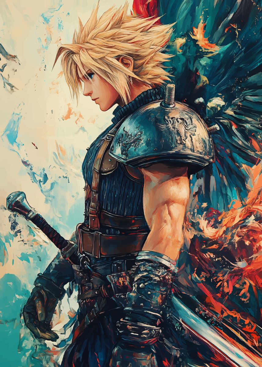 'Final Fantasy cloud strife' Poster, picture, metal print, paint by in ...
