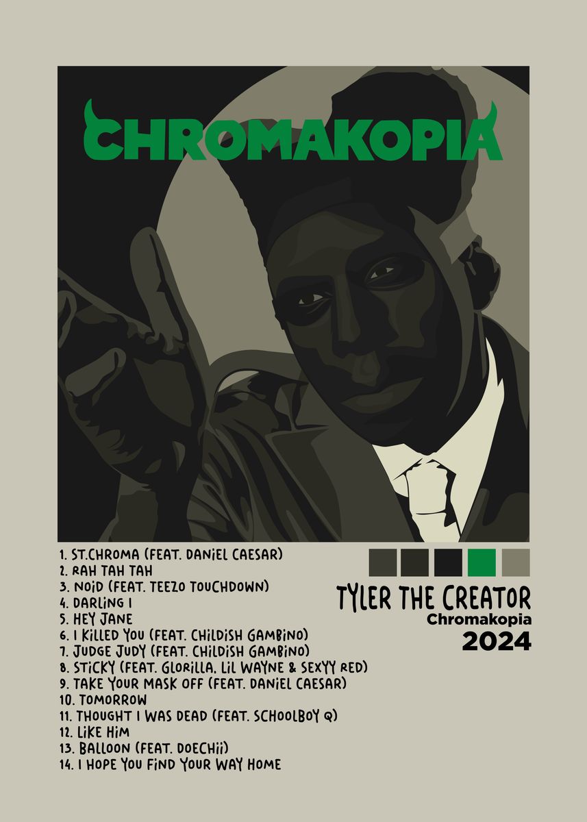 chromakopia-album-poster-picture-metal-print-paint-by-alesha-art