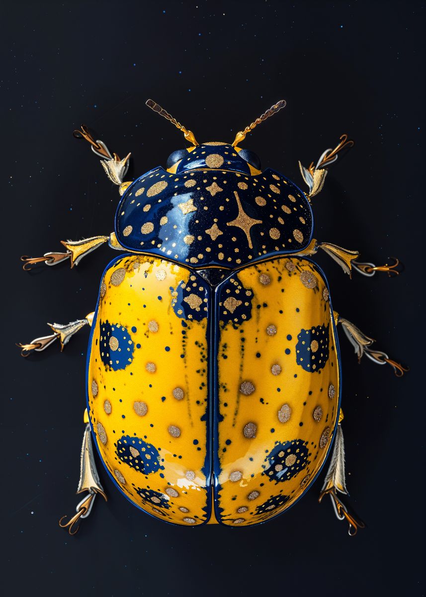 'Golden Beetle Macro' Poster, picture, metal print, paint by SuperNova ...