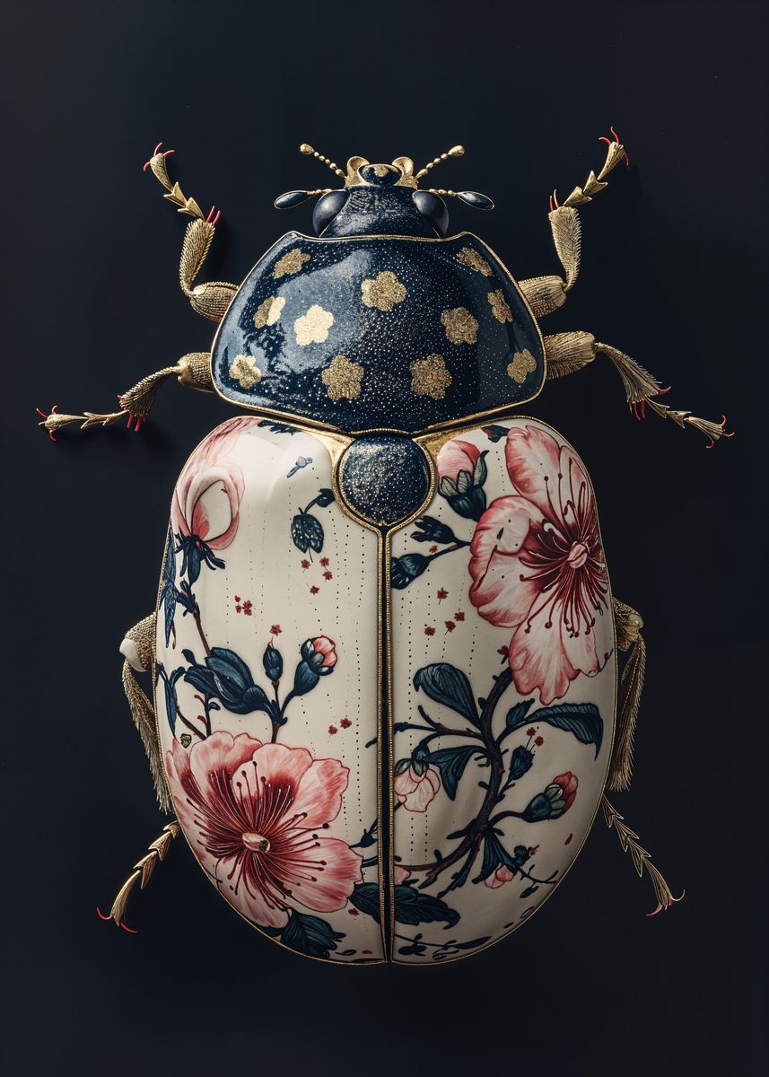 'Floral Beetle Sculpture' Poster, picture, metal print, paint by ...
