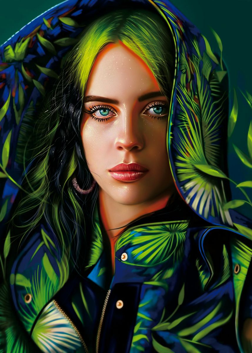 Billie Eilish Poster Picture Metal Print Paint By Randy Ortega billie-eilish-poster-picture-metal-print-paint-by-randy-ortega