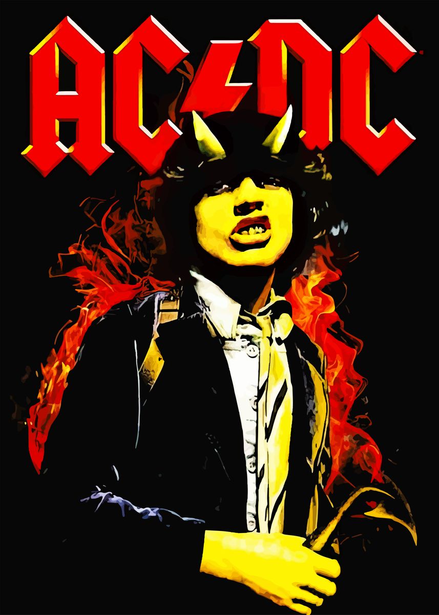 'AC/DC Rock Poster' Poster, picture, metal print, paint by farel ...