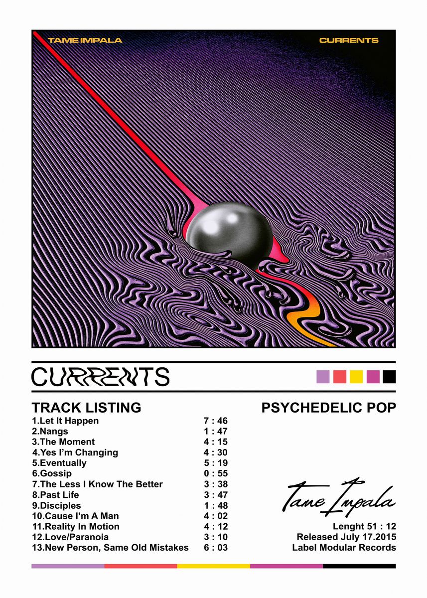 'Tame Impala Currents Album Cover' Poster, picture, metal print, paint ...