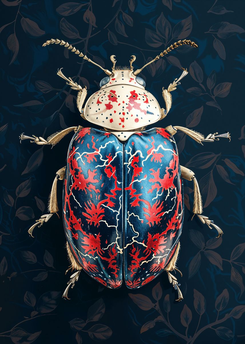 'Ornate Beetle Illustration' Poster, picture, metal print, paint by ...