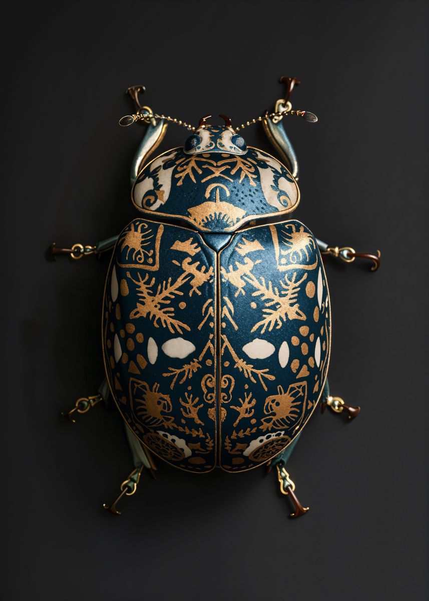 'Ornate Gold Beetle' Poster, picture, metal print, paint by SuperNova ...