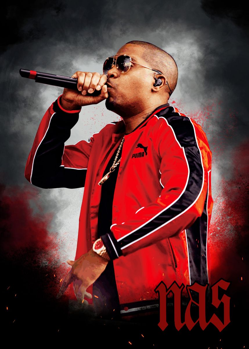 'Nas Rapper' Poster, picture, metal print, paint by Micho Abstract ...