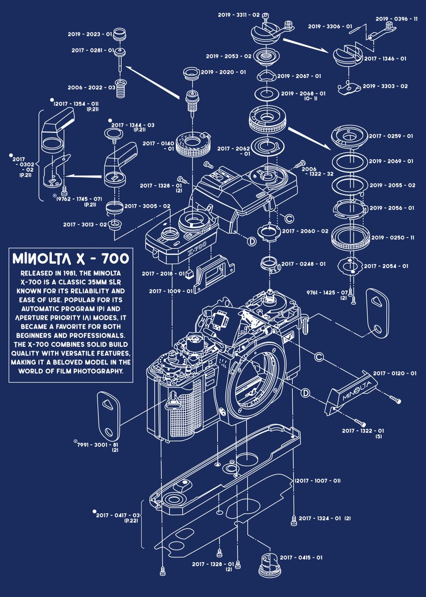 minolta-x-700-camera-blueprint-poster-picture-metal-print-paint-by