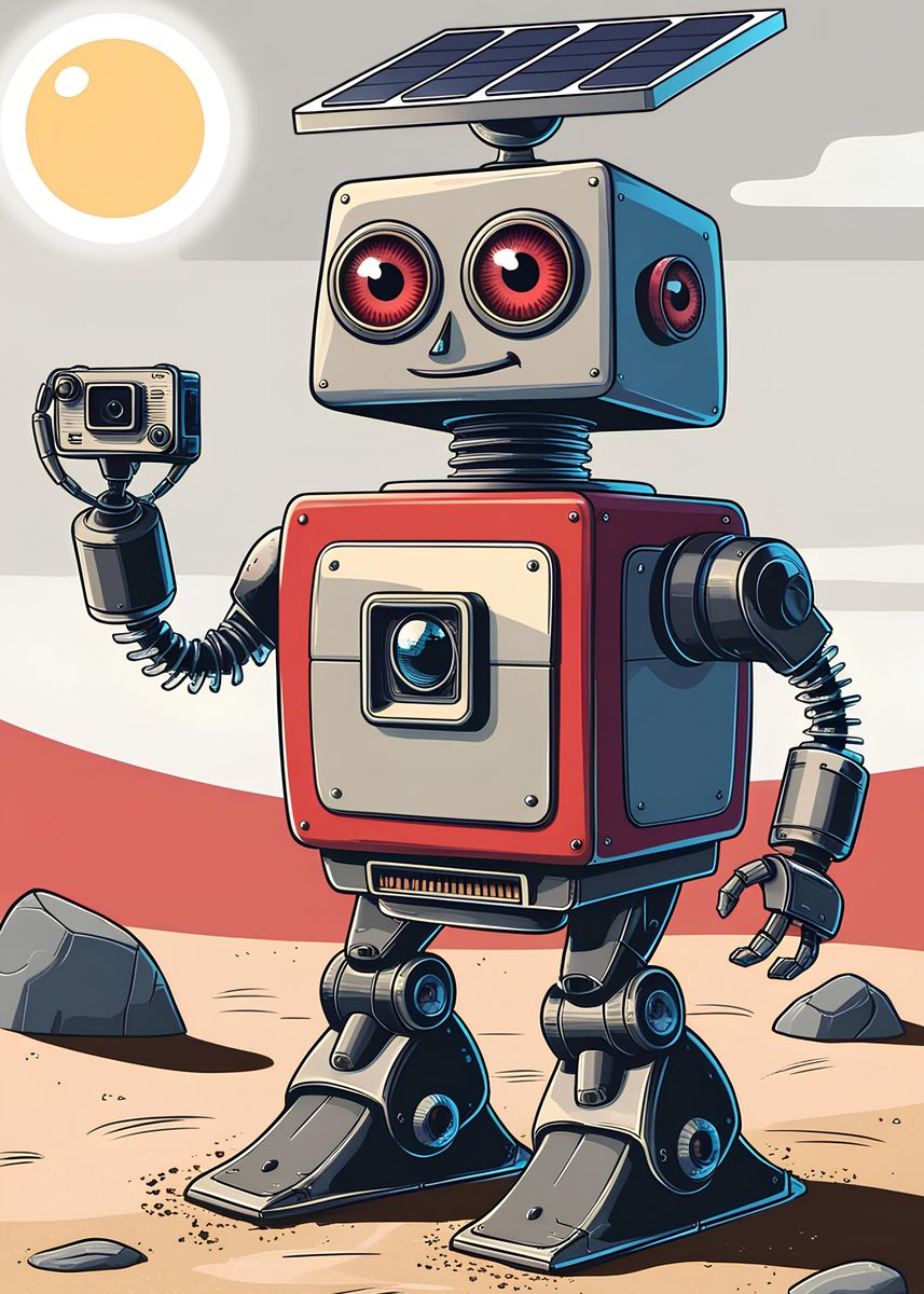 'Solar Powered Robot' Poster, picture, metal print, paint by FIFuZ ...