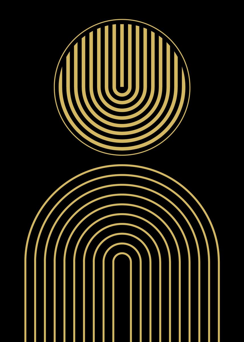 'Gold Geometric Art' Poster, picture, metal print, paint by AndiSart ...