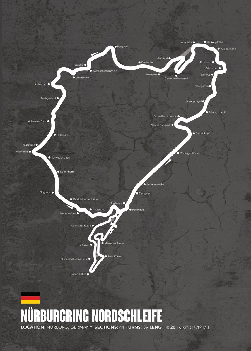 N rburgring Nordschleife Map Poster Picture Metal Print Paint By n-rburgring-nordschleife-map-poster-picture-metal-print-paint-by